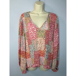 Muche & Muchette V Neck Blouse long Sleeve Blouse O/S